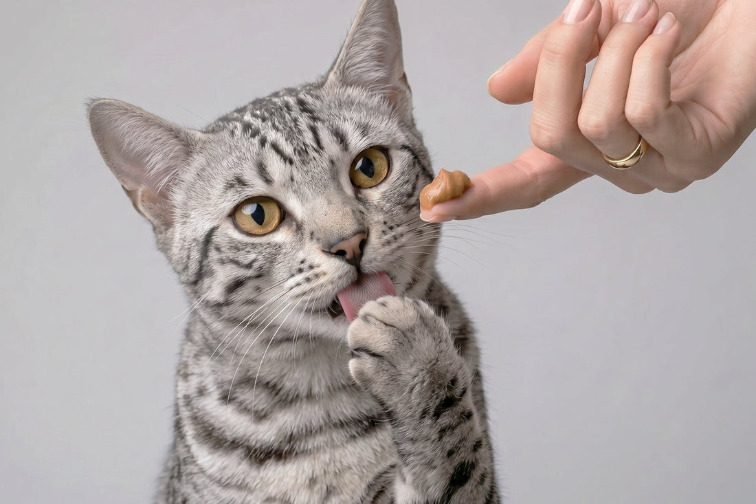 Frasco de malta para gatos con etiqueta clara del producto