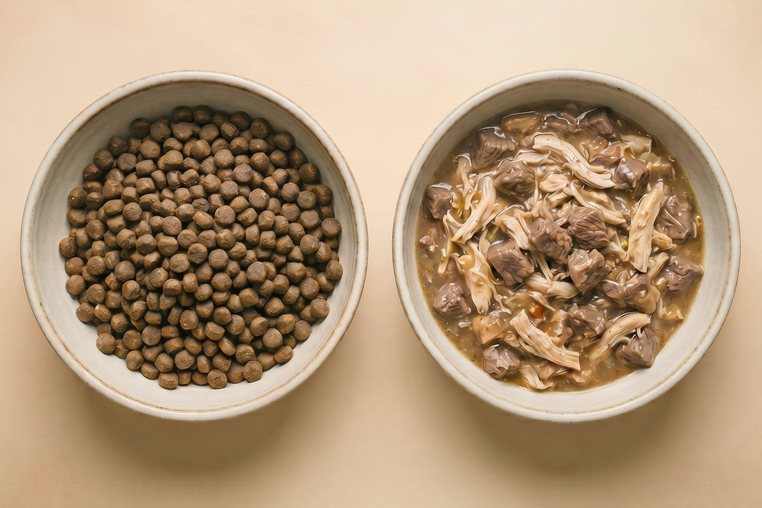 Alimentación seca con carne fresca vs. comida húmeda: ¿qué es mejor?
