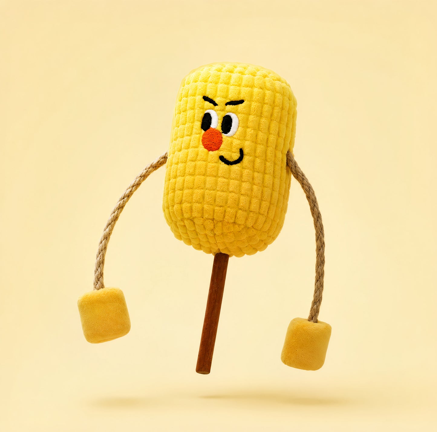 Juguete suave Corn Buddy Wink de Zeze para gatos en color amarillo brillante