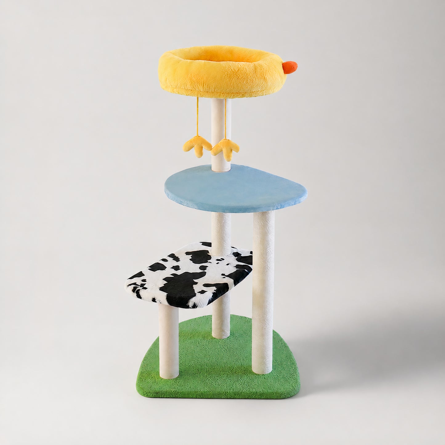 Árbol Farm Chicken de Zeze con nido amarillo en forma de pollito para gatos