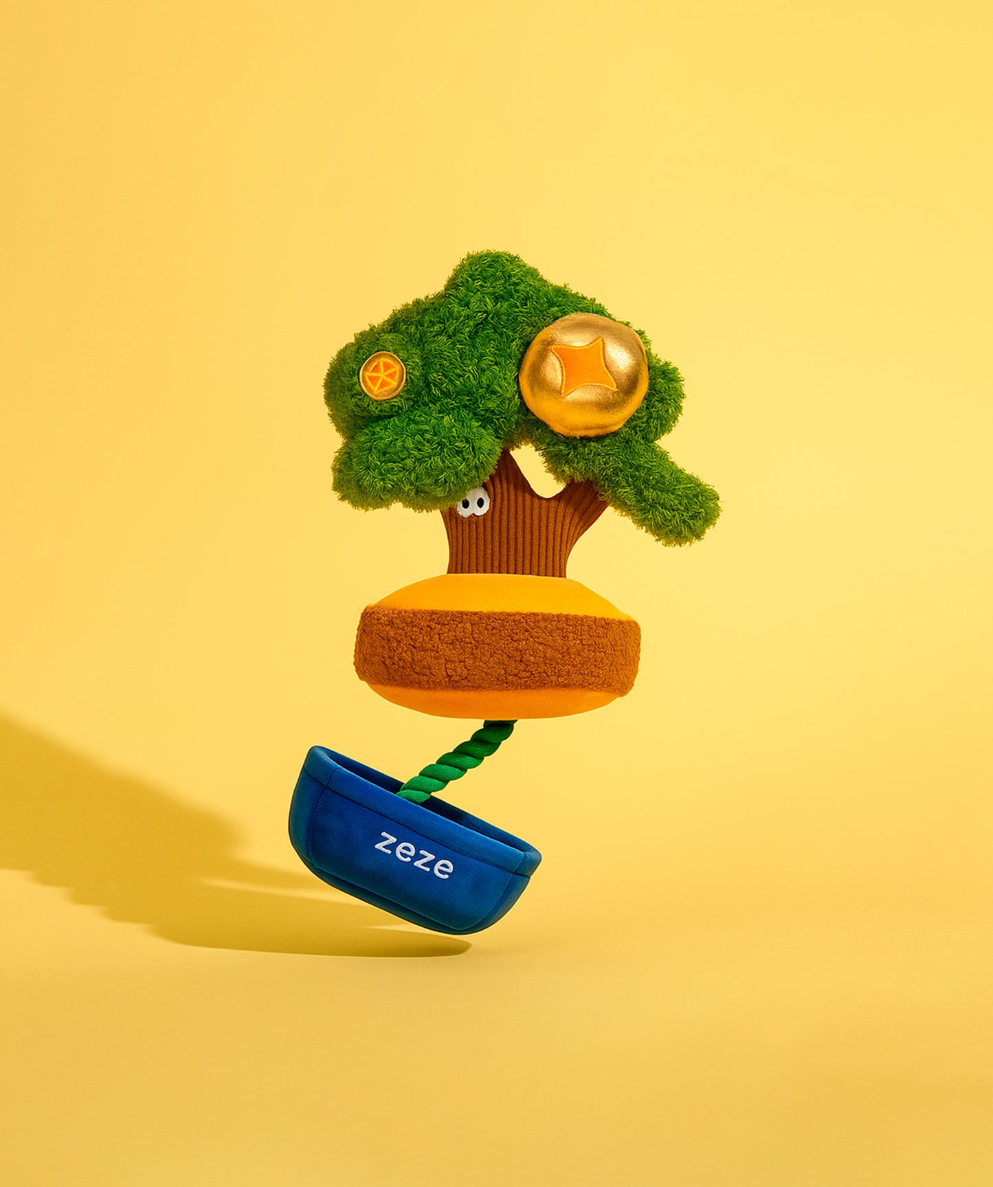 Brinquedo Lucky Money Tree Zeze para cães inspirado em árvores da sorte