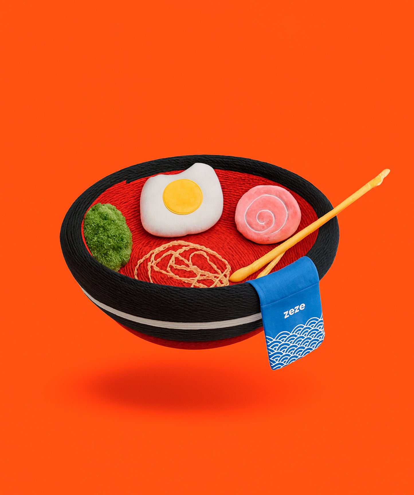 Zeze Cat Ramen arranhador inspirado em taça ramen japonesa