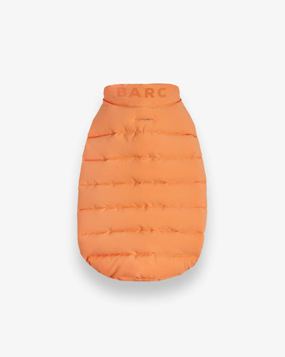 Reversible Dog Puffer Jacket: Coral & Khaki Green - Manteau