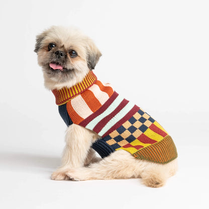 Pattern Patch Dog Sweater marron