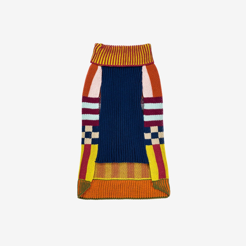 Pattern Patch Dog Sweater marron