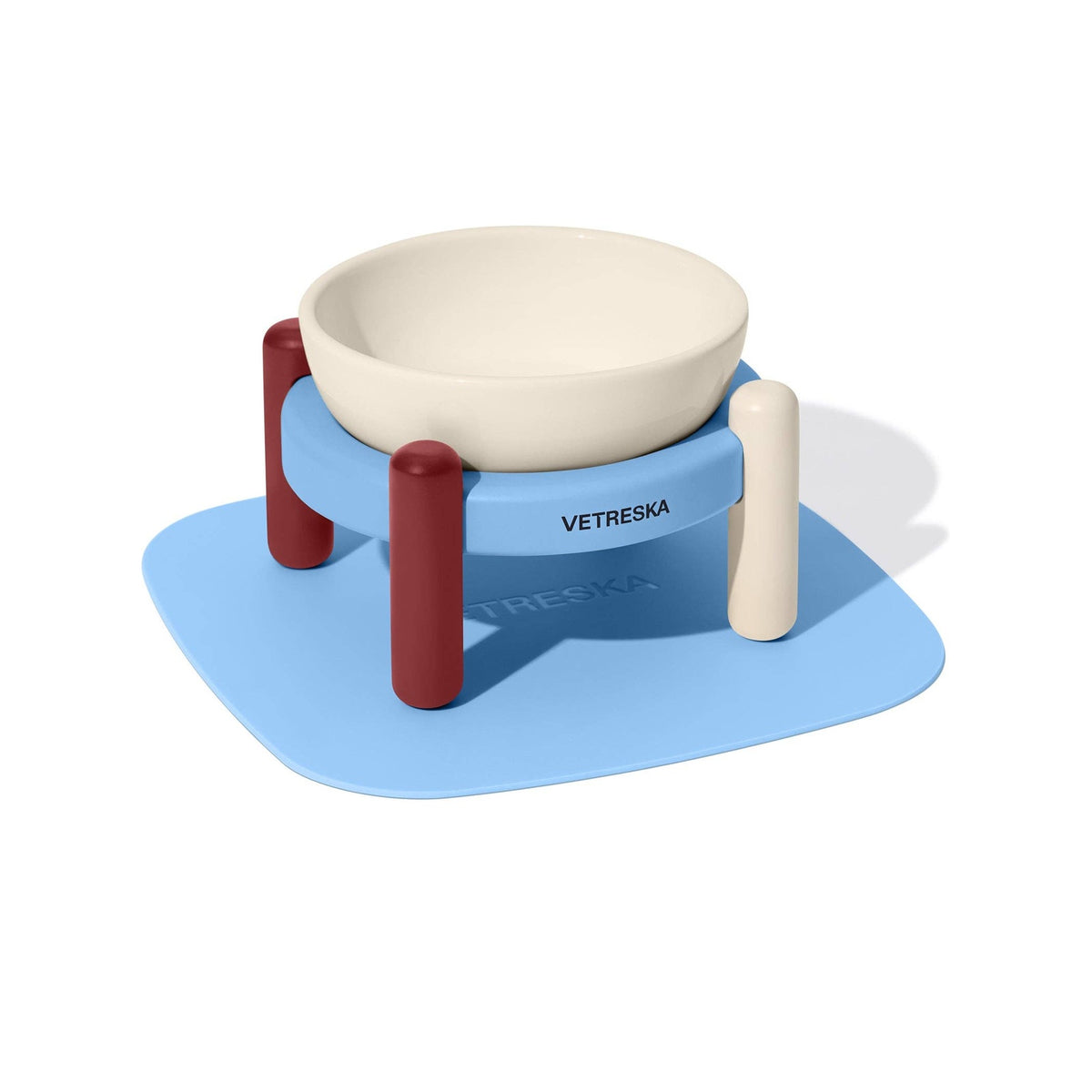 Mist & Merlot Ceramic Pet Bowl & Mat Set - gamelle