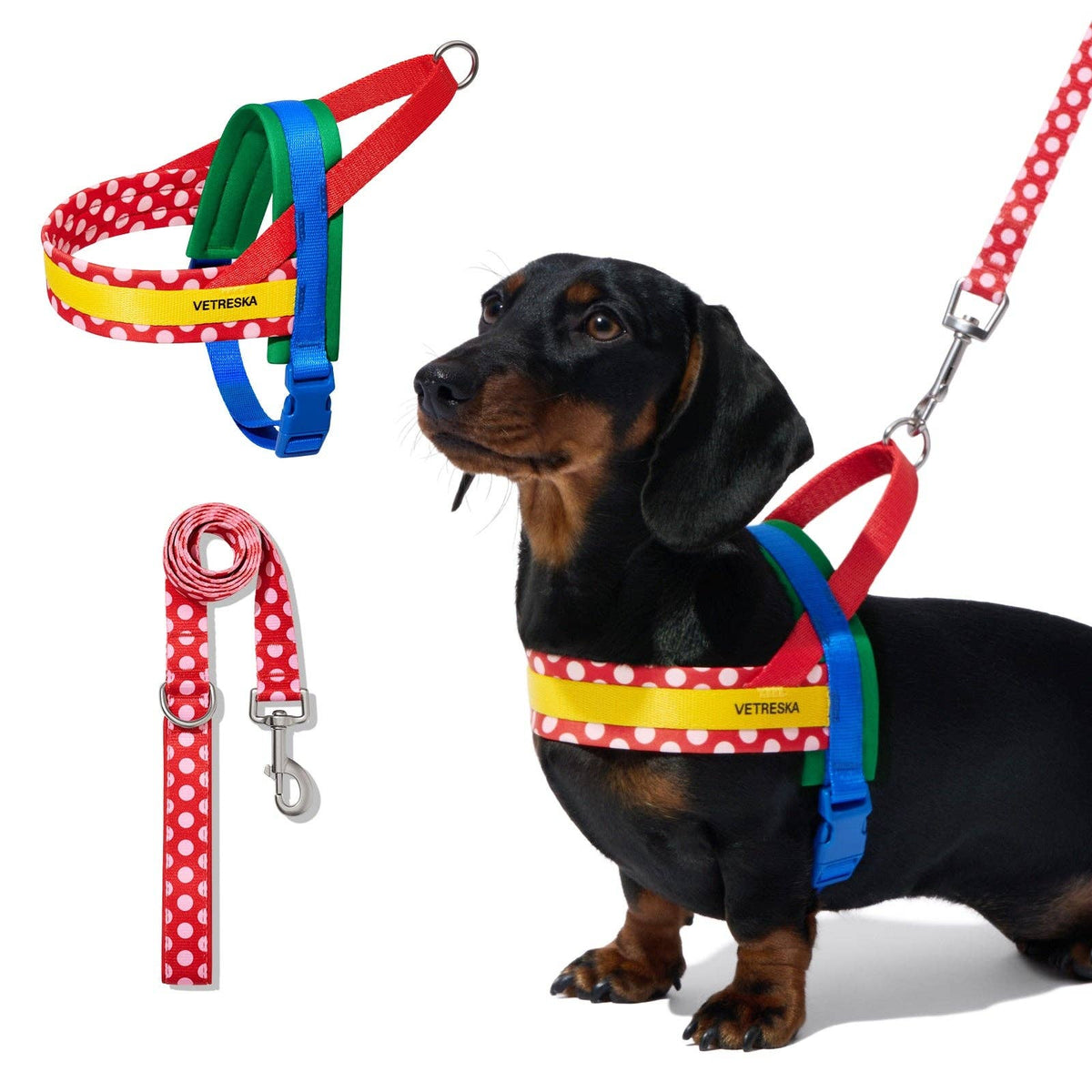 Chroma Pet Harness & Leash Set Red - szelki i smycz