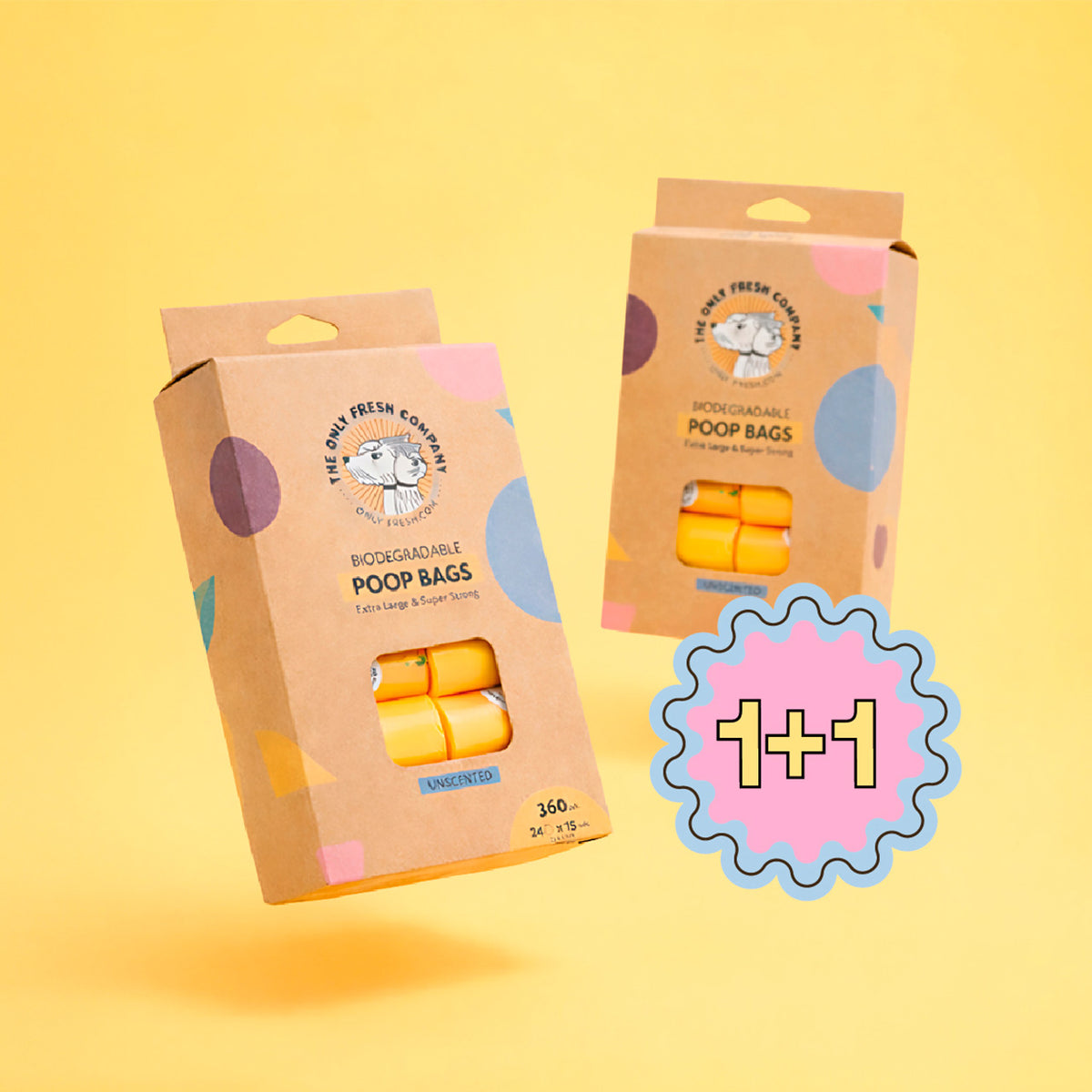 1+1 en todas las poop bags