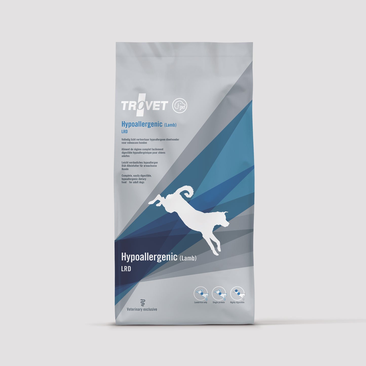 Bolsa de alimento Trovet Hypoallergenic con cordero para perros
