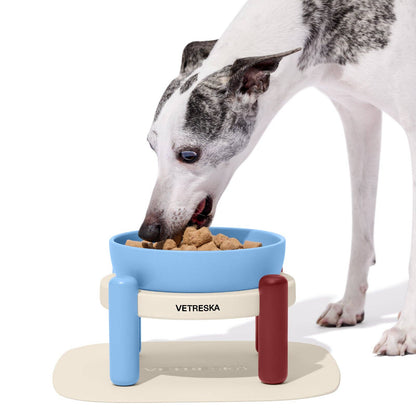 Mist & Merlot Ceramic Pet Bowl & Mat Set - gamelle