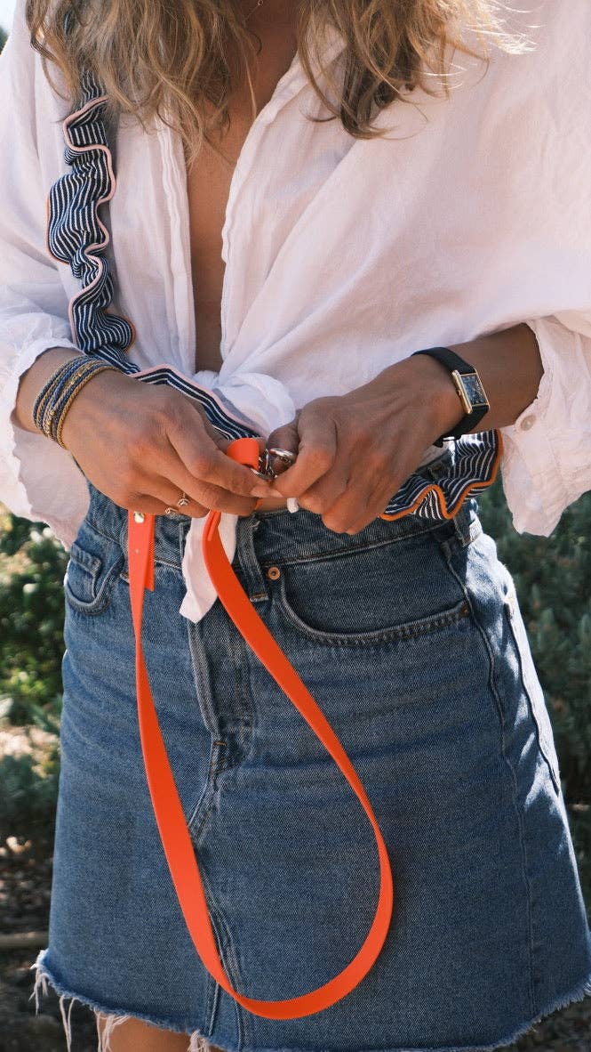 Blue striped leash - smycz